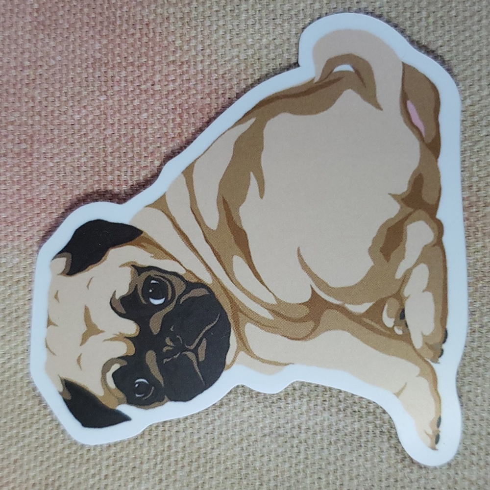 (Q) Pug Dog Sticker Doggie Dog Mom Puppy